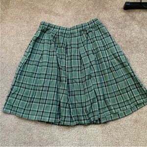 BP Green Plaid Pleated Skirt - Womens XS | BNWT